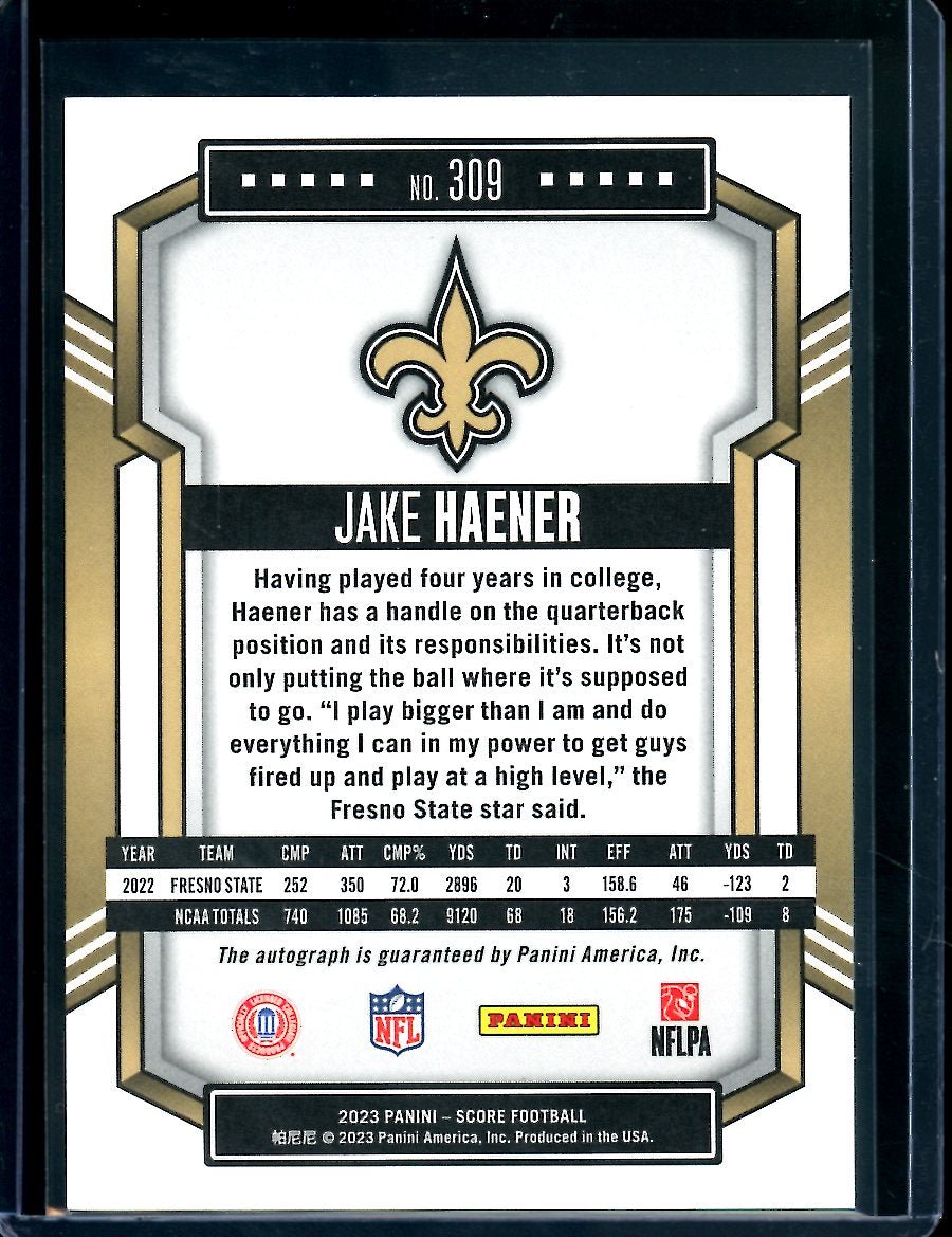 2023 Panini Score Jake Haener Rookie Auto Steelers - Trading Card Market