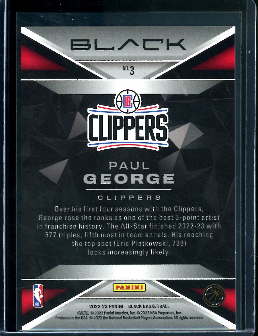 2022/23 Panini Black Paul George Gold /25 Clippers - Trading Card Market