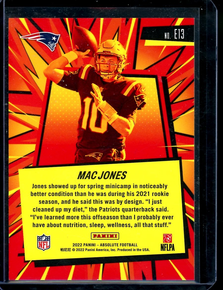 2022 Panini Absolute Mac Jones Explosive SSP Patriots - Trading Card Market