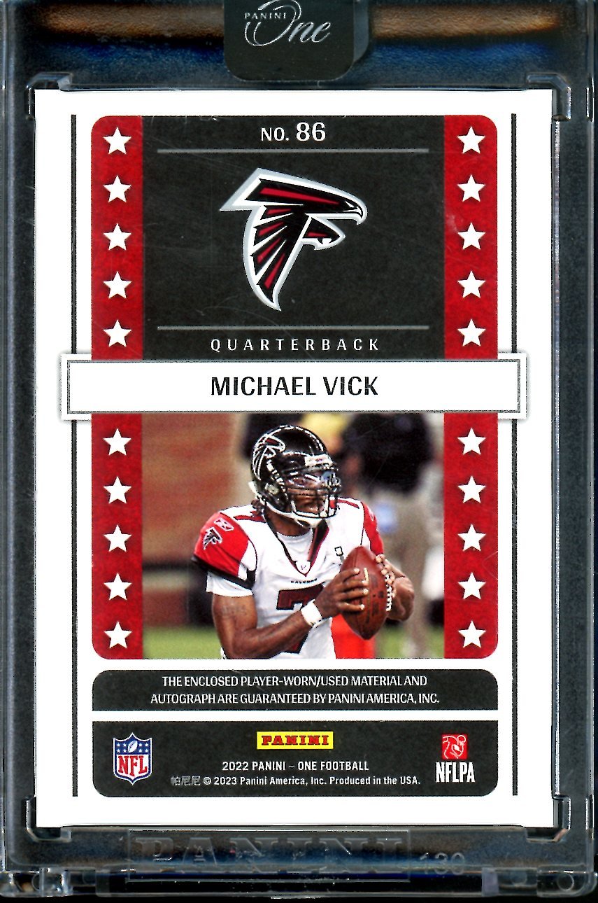 2022 Panini One Michael Vick Lonestar Patch Auto 1/1 Falcons - Trading Card Market