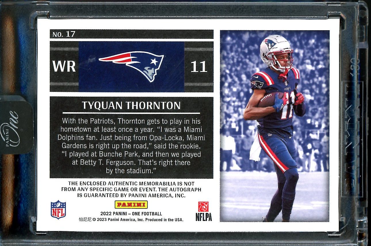 2022 Panini One Tyquan Thornton Rookie RPA /199 Patriots - Trading Card Market
