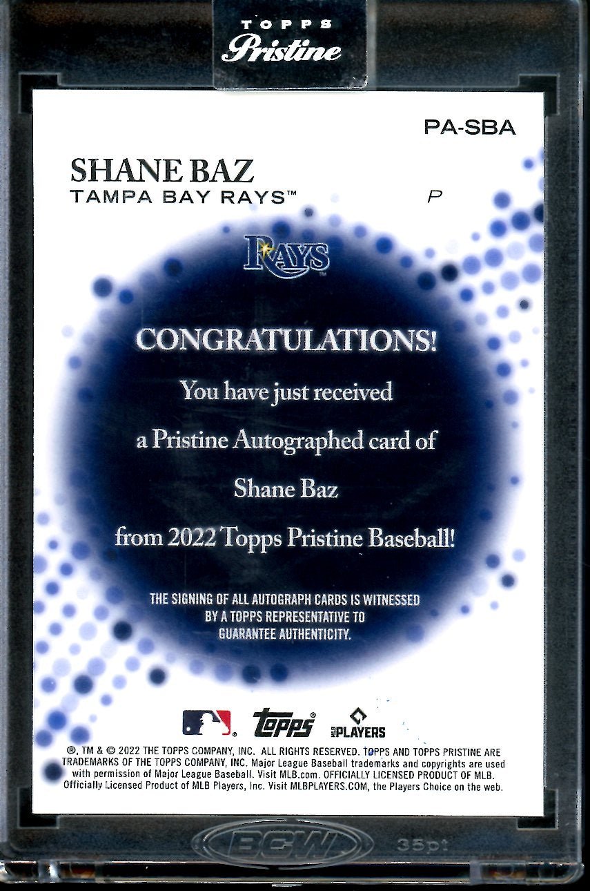 2022 Topps Prestine Shane Baz Rookie Auto Rays - Trading Card Market