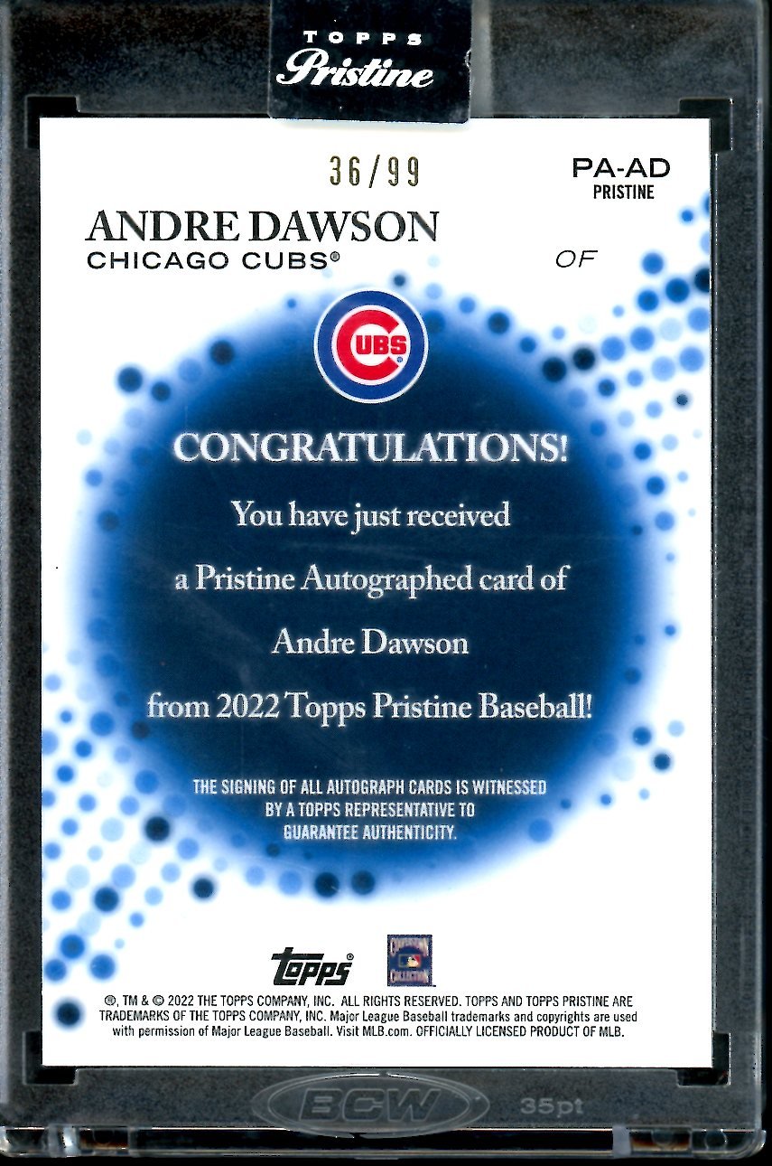 2022 Topps Prestine Andre Dawson Auto /99 Cubs - Trading Card Market
