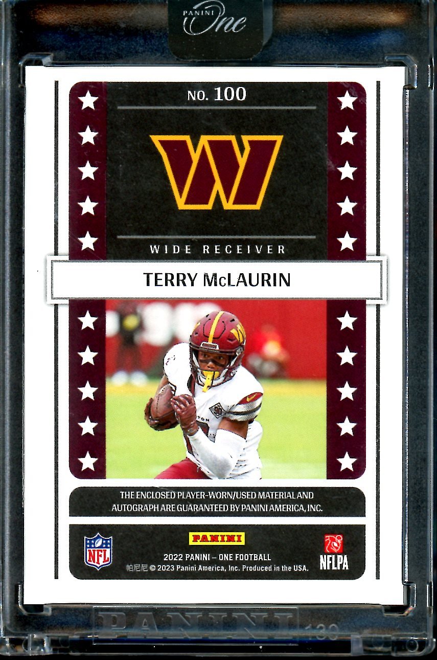2022 Panini One Terry McLaurin Lone Star Patch Auto /5 Commanders - Trading Card Market