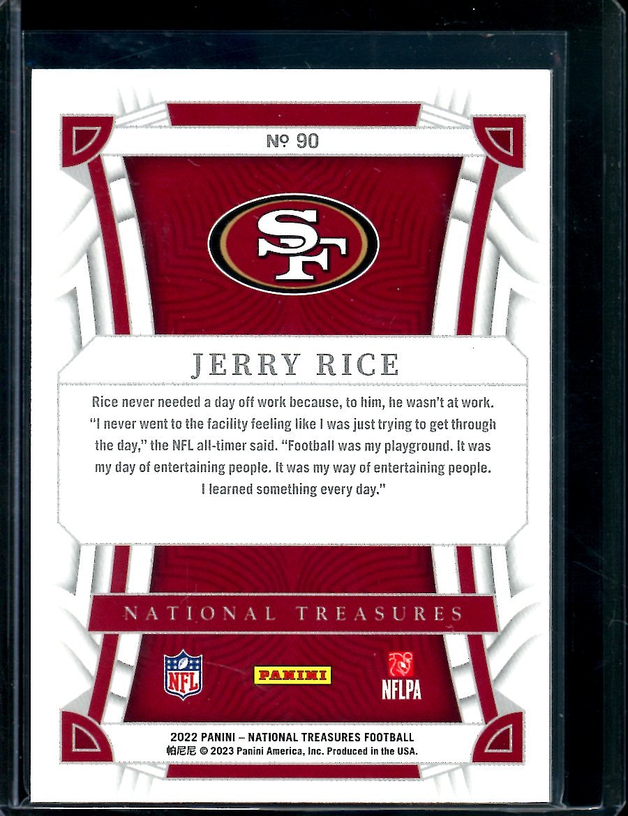 2022 Panini National Treasures Jerry Rice Purple /49 49ers - Trading Card Market