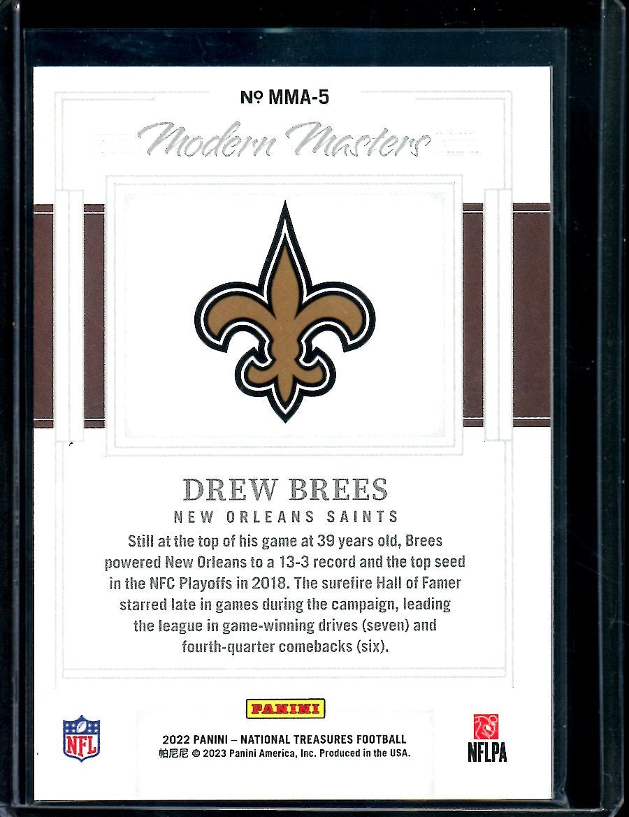 2022 Panini National Treasures Drew Brees Modern Masters /25 Saints - Trading Card Market