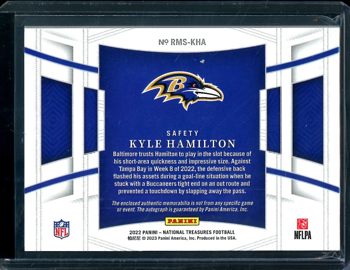 2022 Panini National Treasures Kyle Hamilton Rookie RPA /25 Ravens - Trading Card Market