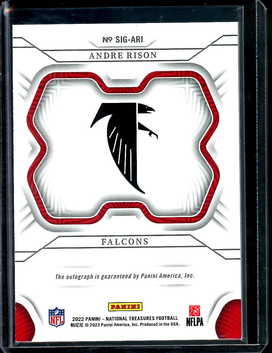 2022 Panini National Treasures Andre Rison Auto /99 Falcons - Trading Card Market