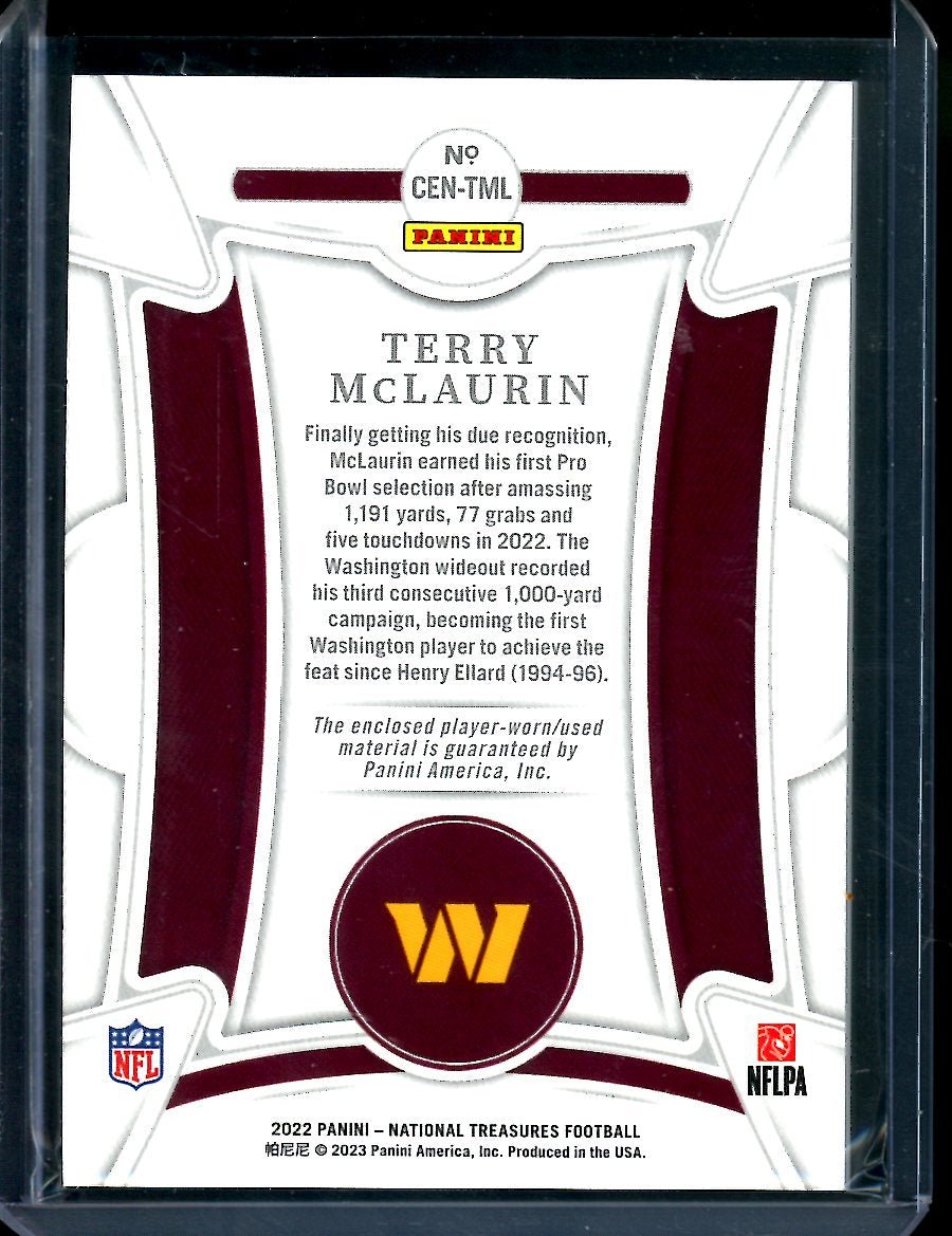 2022 Panini National Treasures Terry McLaurin Century Materials Patch /25 Commanders - Trading Card Market