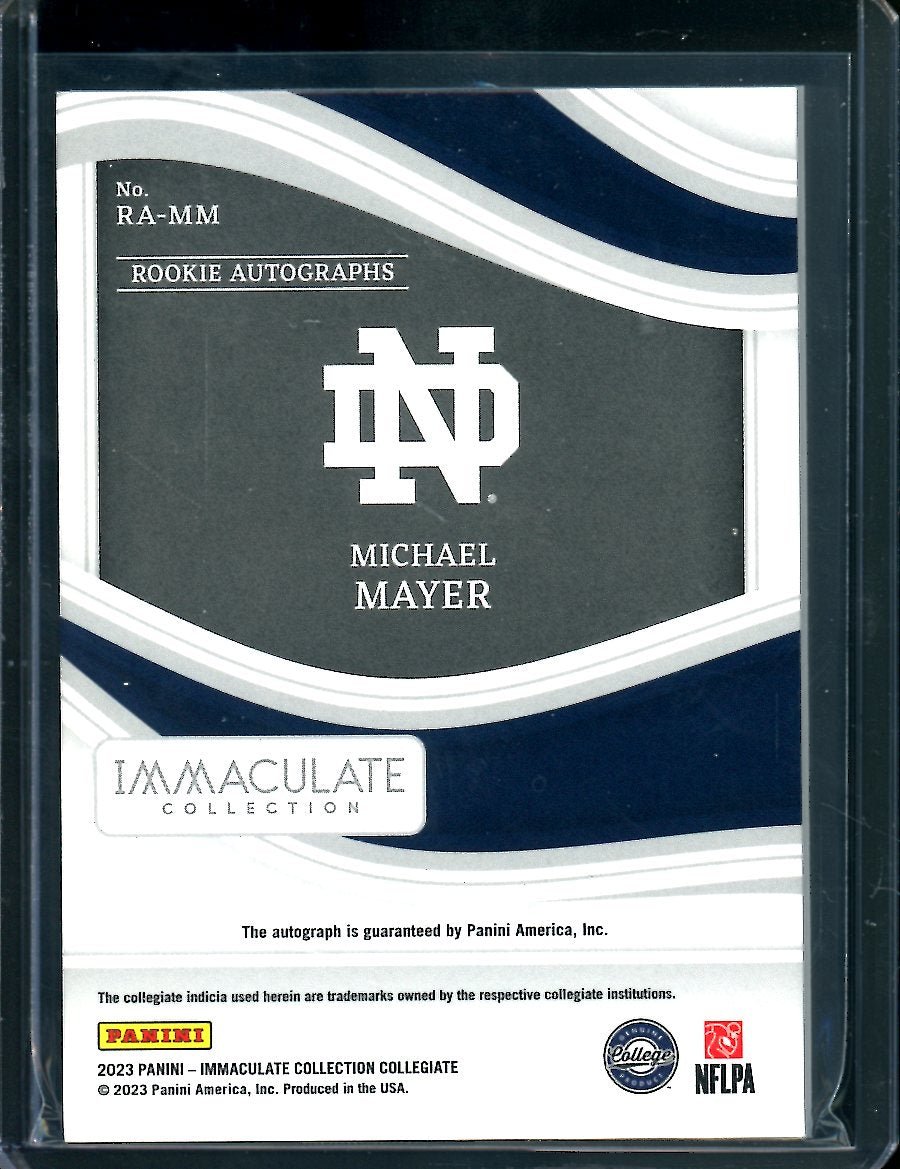 2023 Panini Immaculate Collegiate Michael Mayer Rookie Auto /99 Notre Dame - Trading Card Market