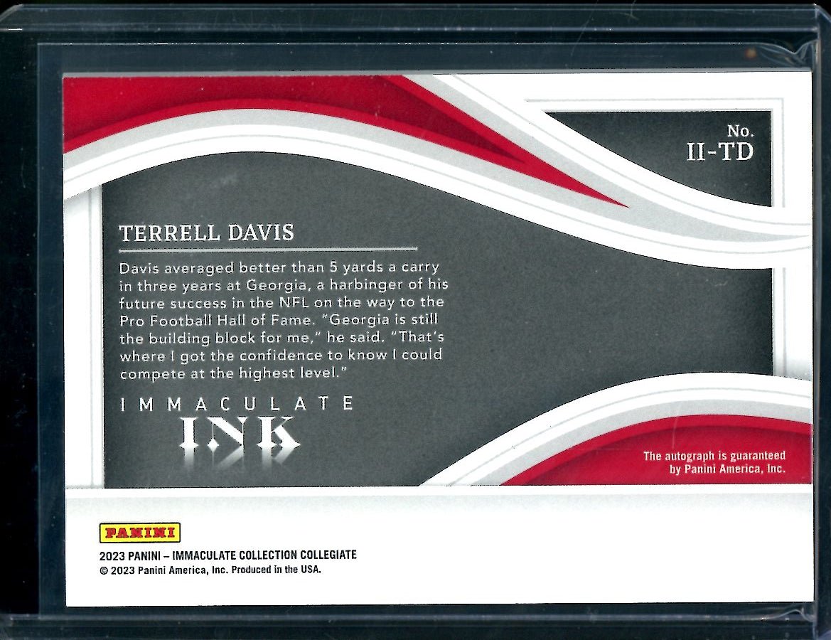 2023 Panini Immaculate Collegiate Terrell Davis Immaculate Ink Auto /25 Georgia - Trading Card Market