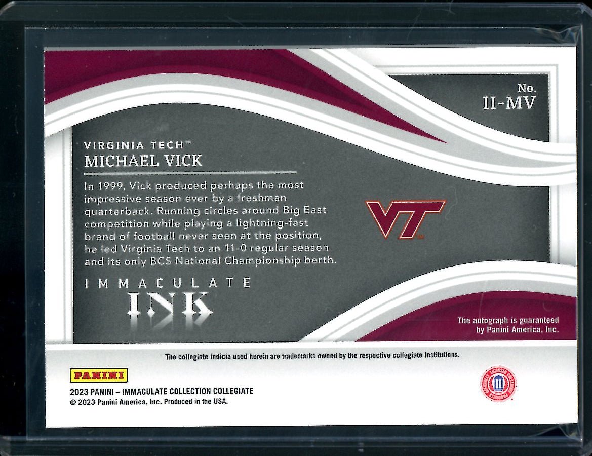 2023 Panini Immaculate Collegiate Michael Vick Immaculate Ink Auto /25 Virginia Tech - Trading Card Market