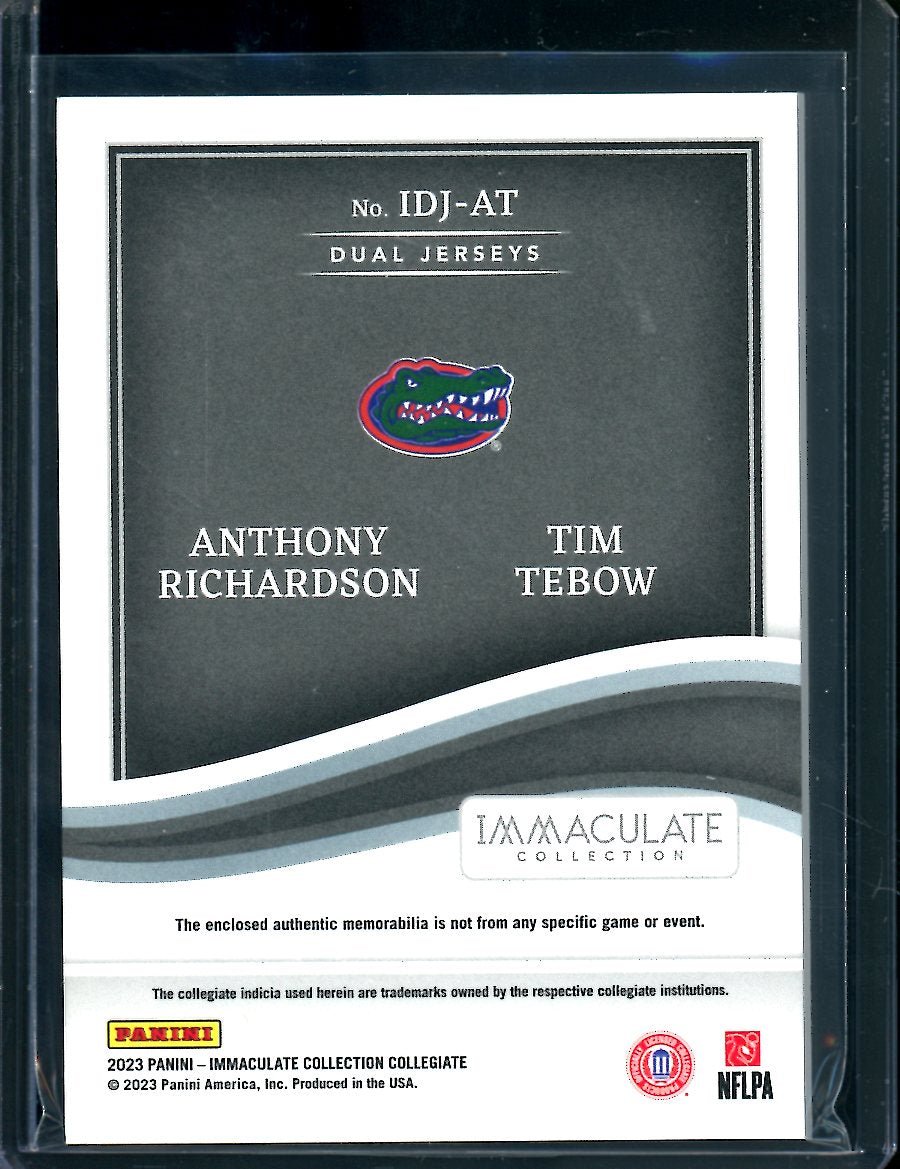 2023 Panini Immaculate Collegiate Anthony Richardson/Tim Tebow Dual Patch /99 Florida - Trading Card Market