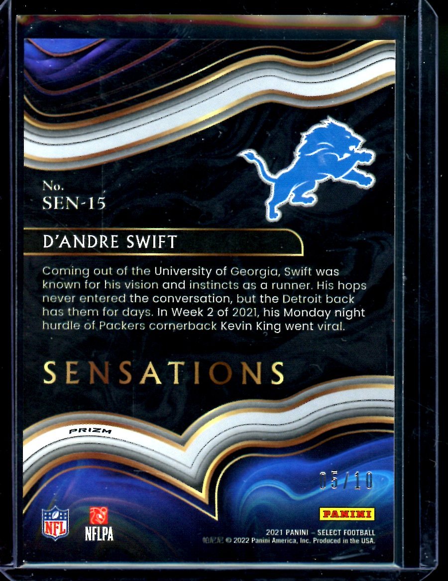 2021 Panini Select D'Andre Swift Sensations Gold /10 Lions - Trading Card Market