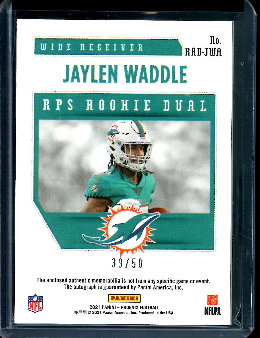 2021 Panini Phoenix Jaylen Waddle Rookie RPA Orange /50 Dolphins - Trading Card Market
