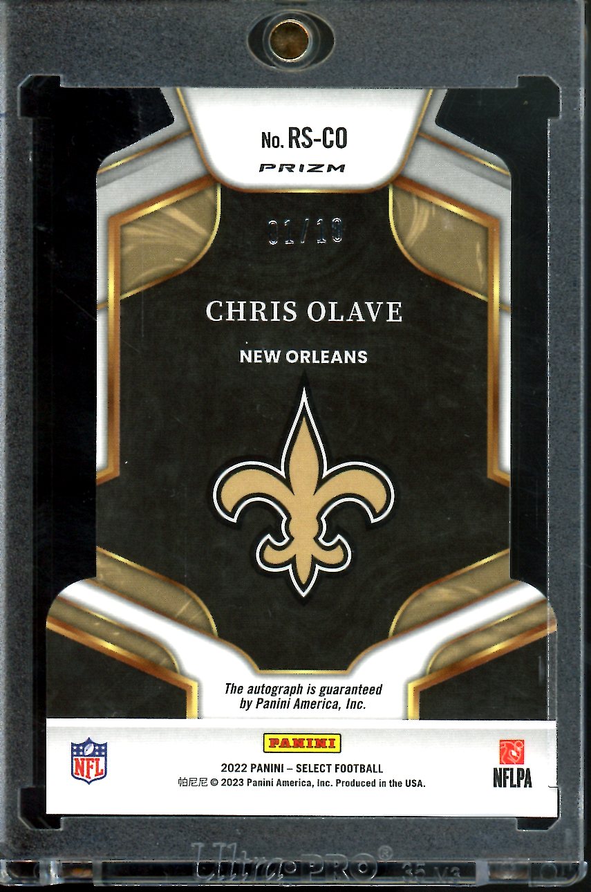 2022 Panini Select Chris Olave Rookie Auto Gold /10 Saints