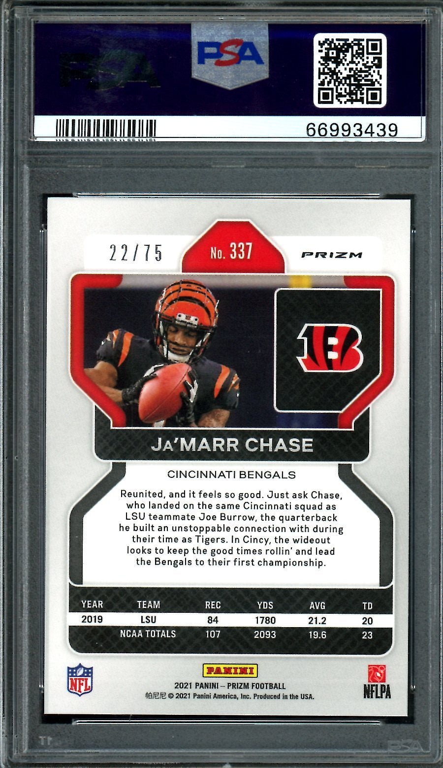 2021 Panini Prizm Ja'Marr Chase Rookie Green Scope /74 PSA 9 Bengals - Trading Card Market