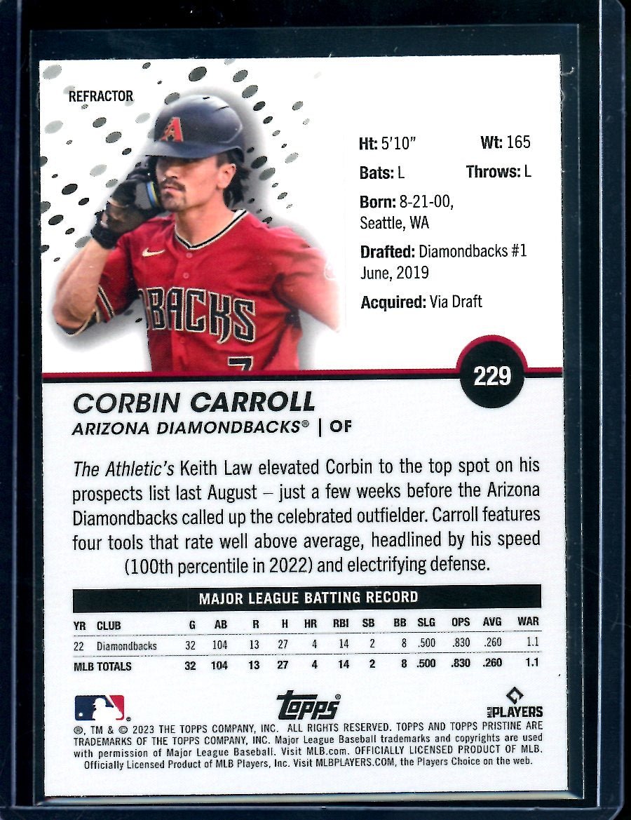 2023 Topps Prestine Corbin Carroll Rookie Refractor Diamondbacks - Trading Card Market
