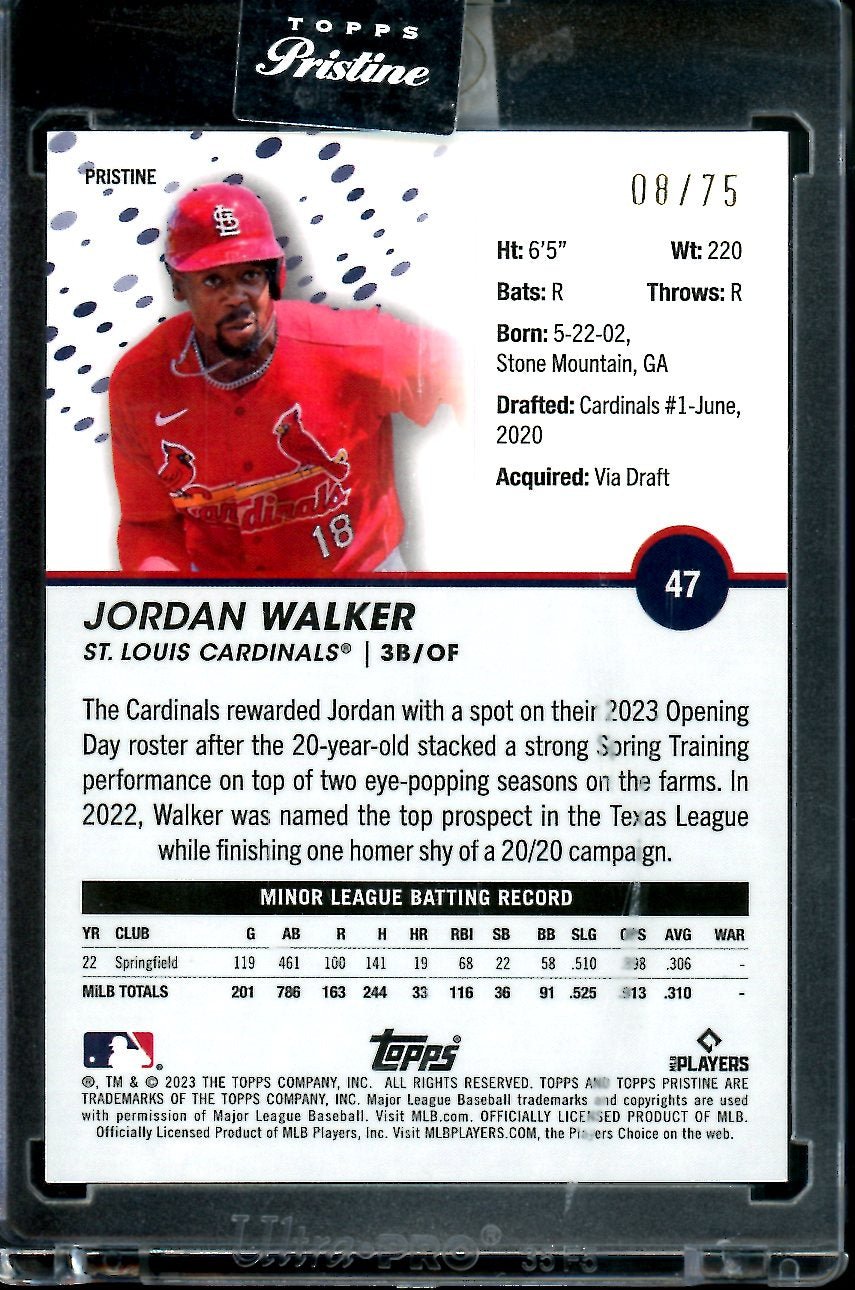 2023 Topps Prestine Jordan Walker Rookie Blue /75 Cardinals - Trading Card Market