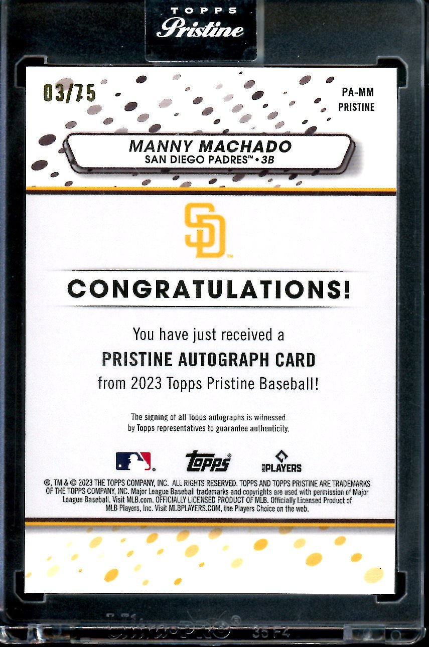 2023 Topps Prestine Manny Machado Auto Blue /75 Padres - Trading Card Market