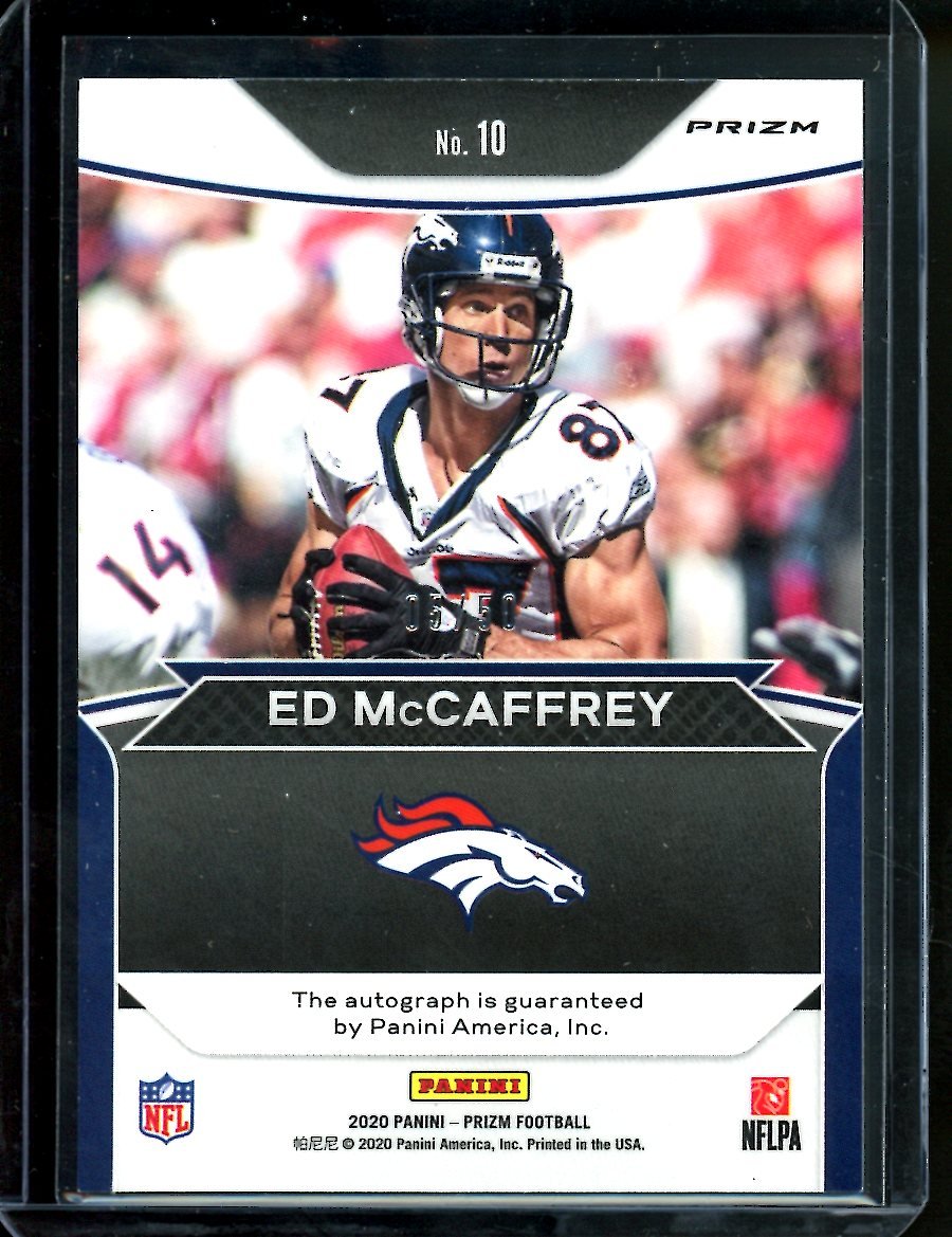2020 Panini Prizm Ed McCaffrey Flashback Auto Blue Ice /50 Broncos - Trading Card Market