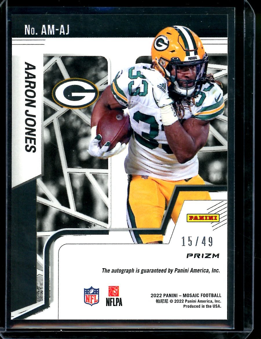 2022 Panini Mosaic Aaron Jones Auto Blue /49 Packers - Trading Card Market