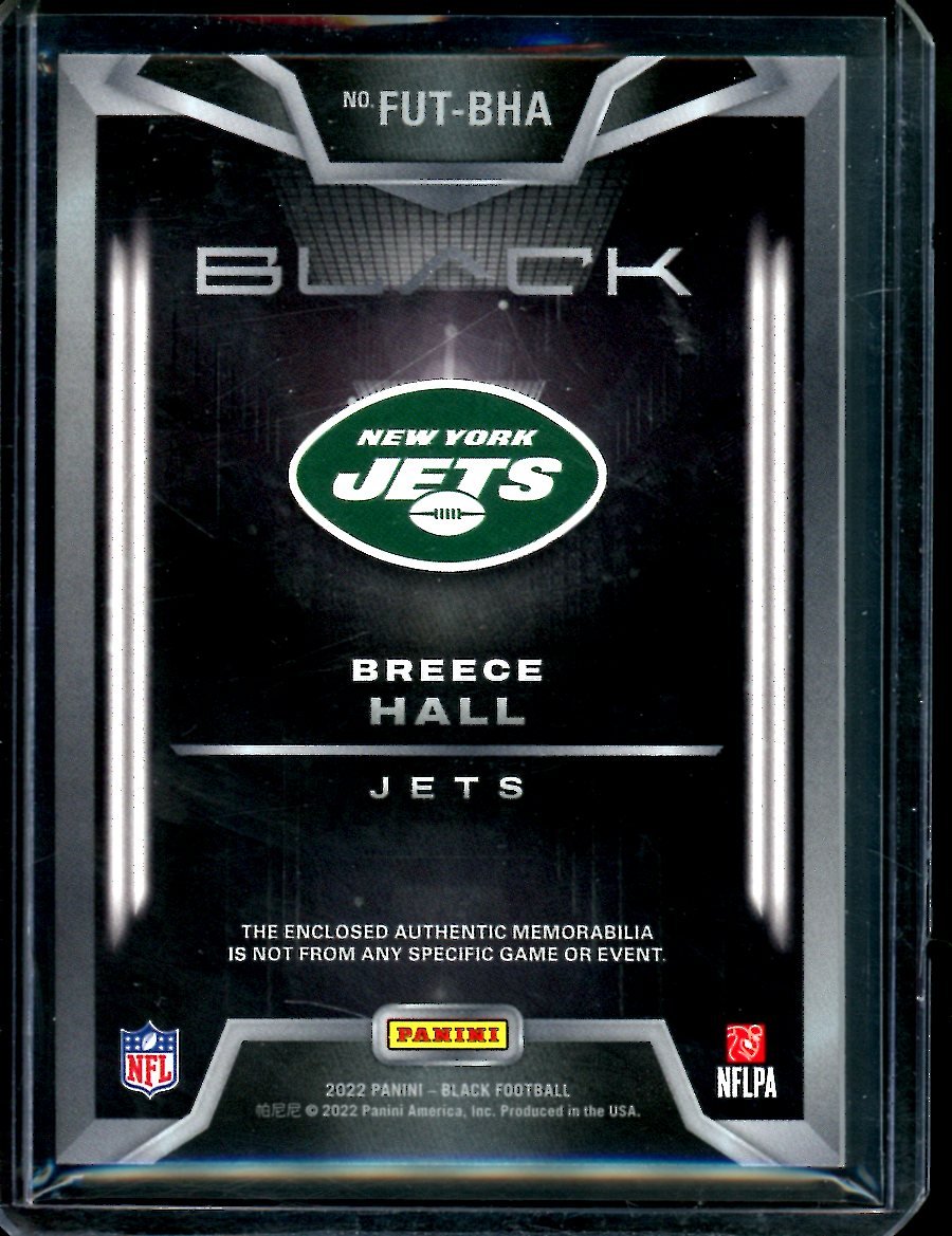 2022 Panini Black Breece Hall Rookie Patch /50 Jets - Trading Card Market