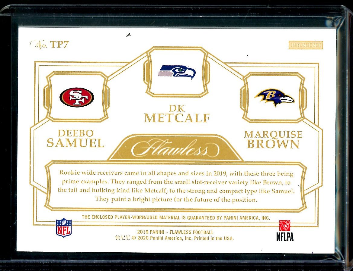 2019 Panini Flawless Deebo Samuel/DK Metcalf/Marquise Brown Rookie Patch /25 - Trading Card Market