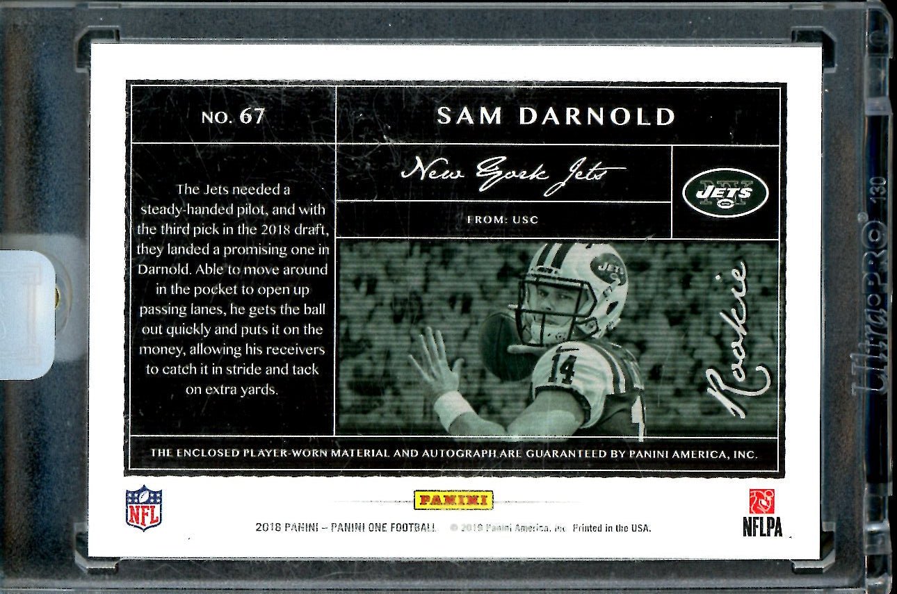 2018 Panini One Sam Darnold Rookie RPA /75 49ers - Trading Card Market