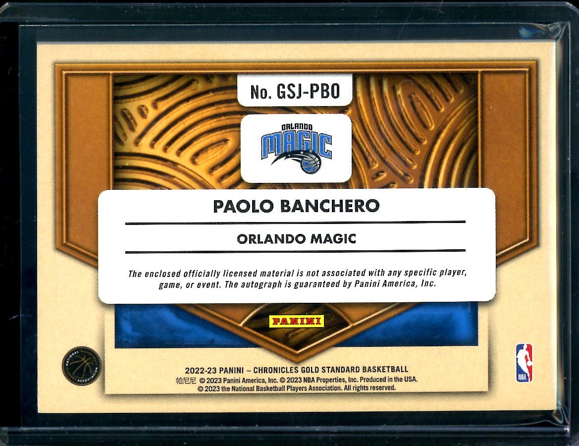 2022 - 23 Panini Chronicles Gold Standard Paolo Banchero Rookie RPA /99 Magic - Trading Card Market