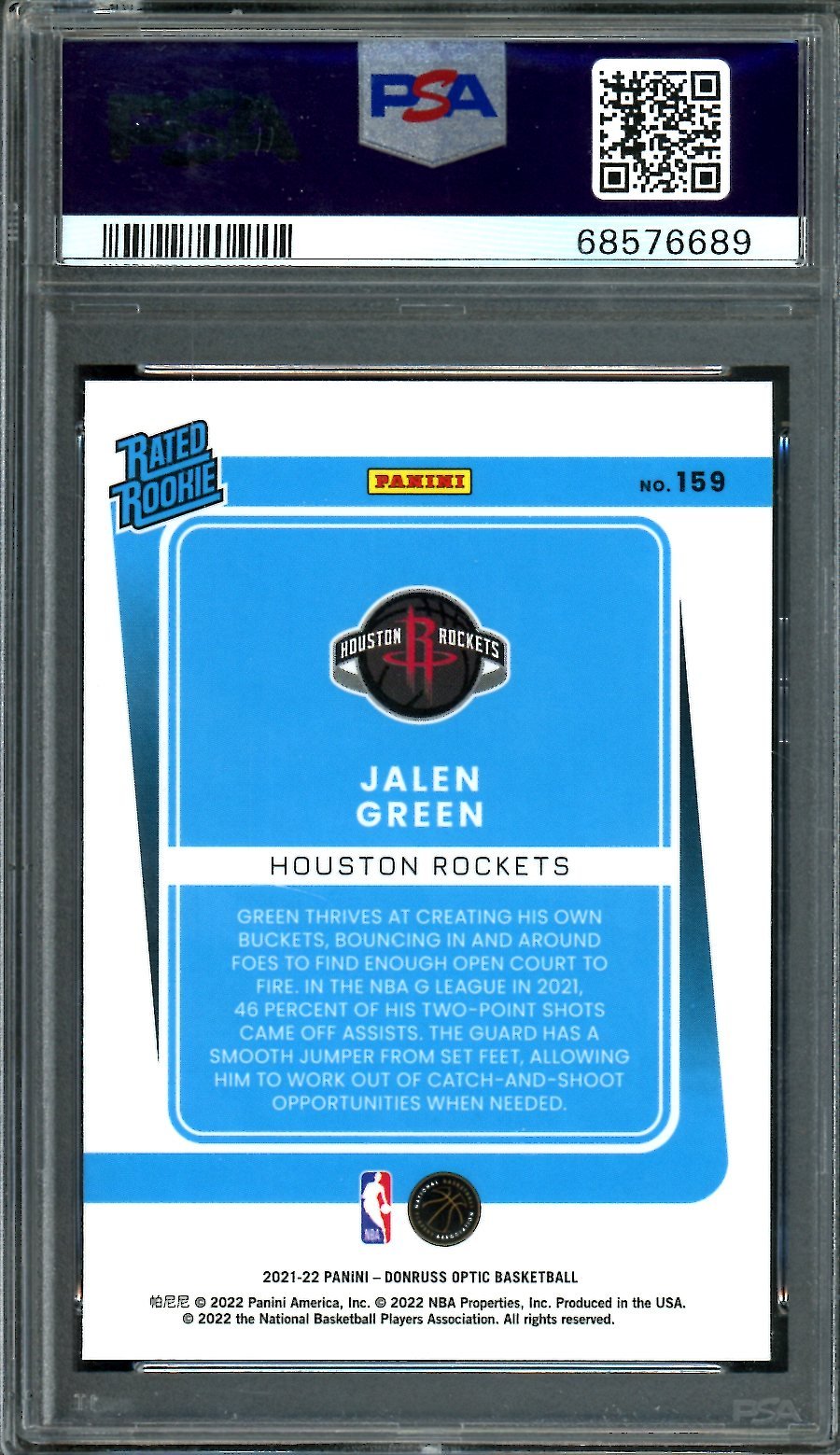 2021 - 22 Panini Optic Jalen Green Rookie PSA 10 Rockets - Trading Card Market