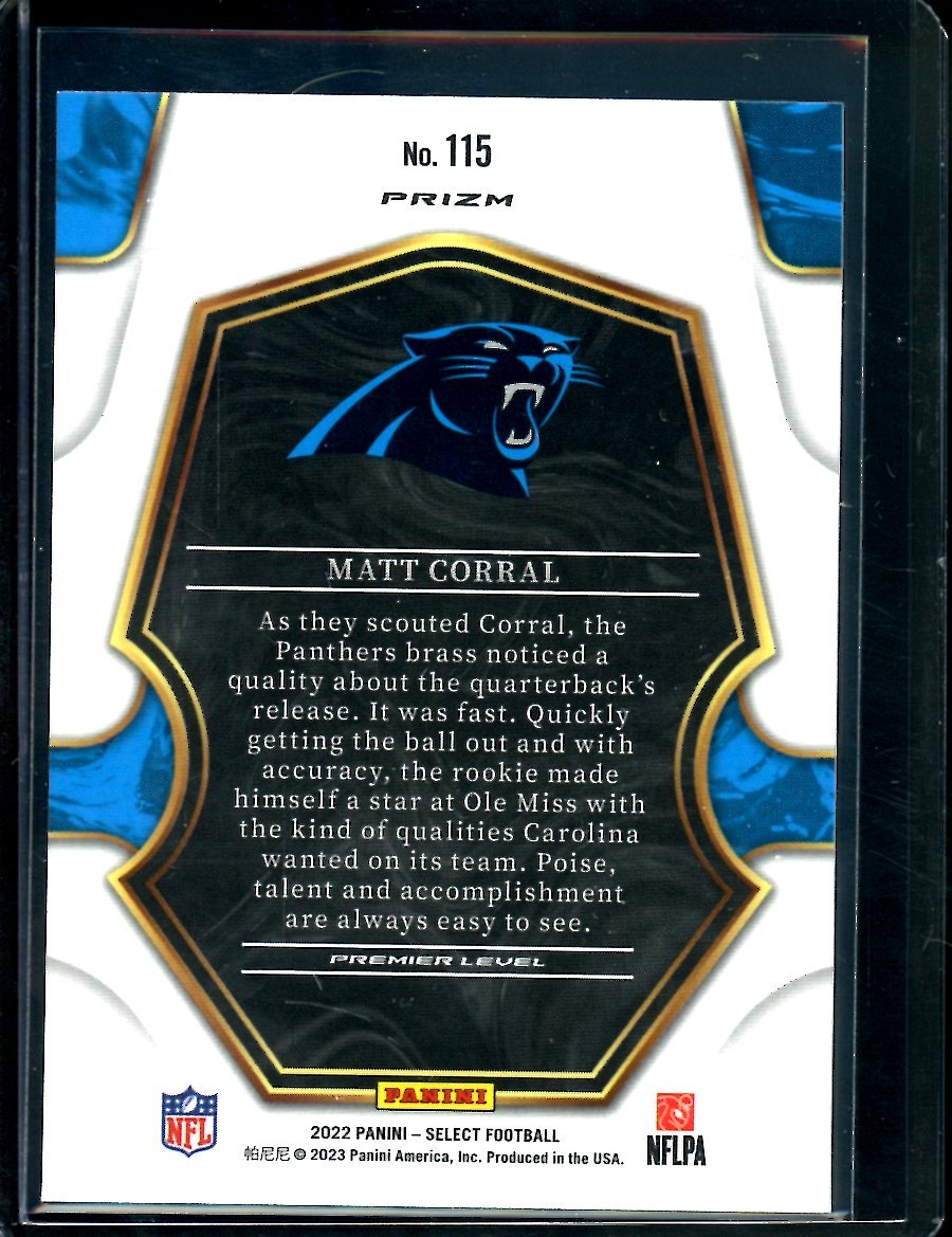 2022 Panini Select Matt Corral Rookie Premier Level Cosmic Patriots - Trading Card Market