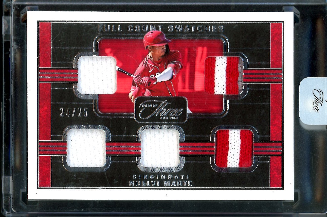 2023 Panini Three & Two Noelvi Marte Full Count Swatches Patch /25 Reds - Trading Card Market