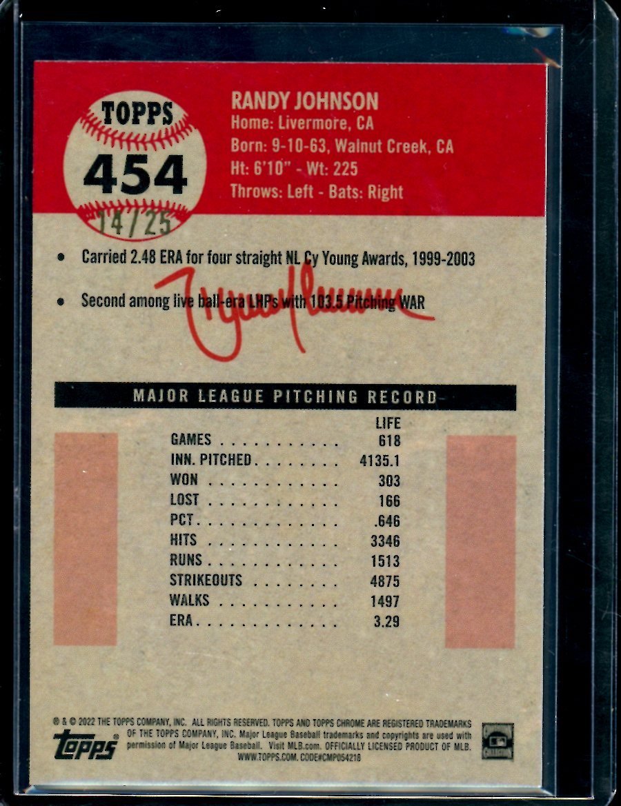 2022 Topps Platinum Anniversary Randy Johnson Orange Wave /25 Diamondbacks - Trading Card Market