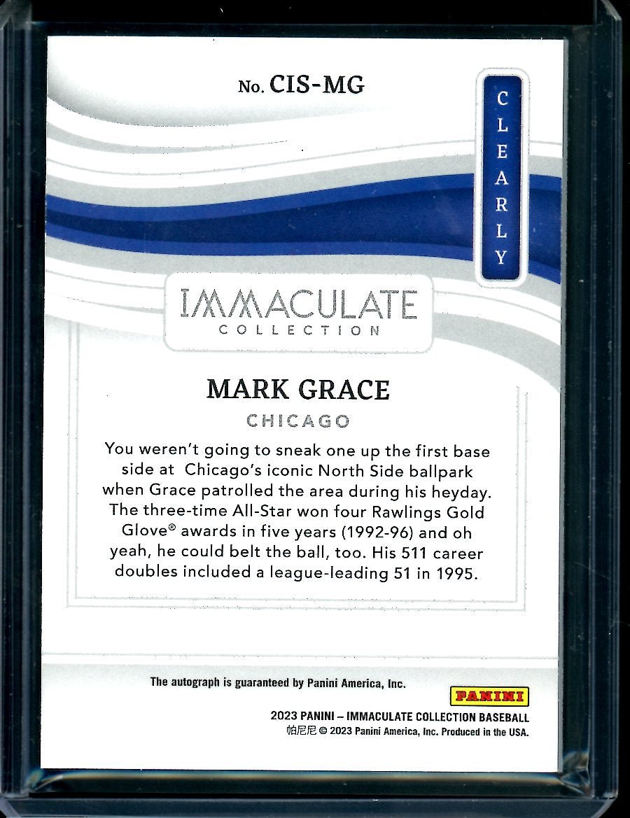 2023 Panini Immaculate Mark Grace Clearly Auto /25 Cubs - Trading Card Market