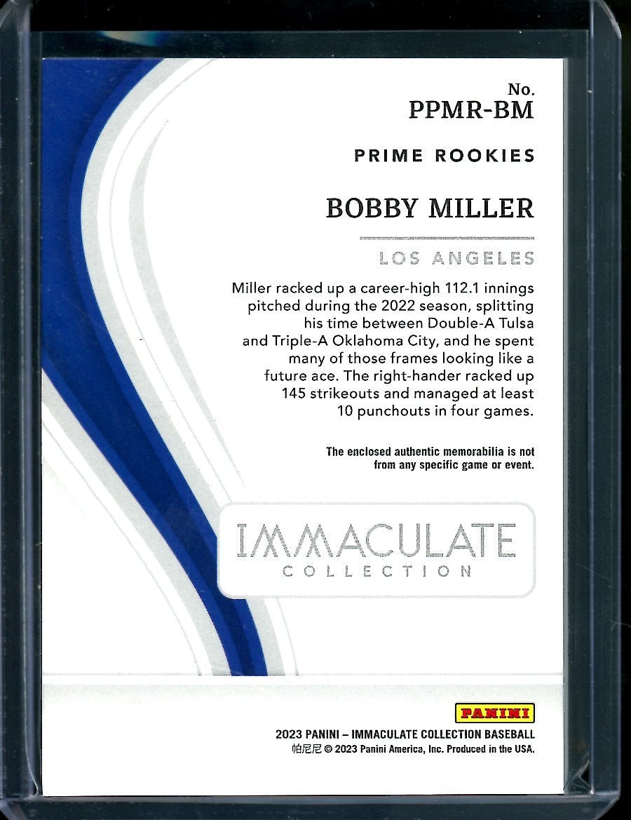 2023 Panini Immaculate Bobby Miller Dual Patch Green /5 Dodgers - Trading Card Market