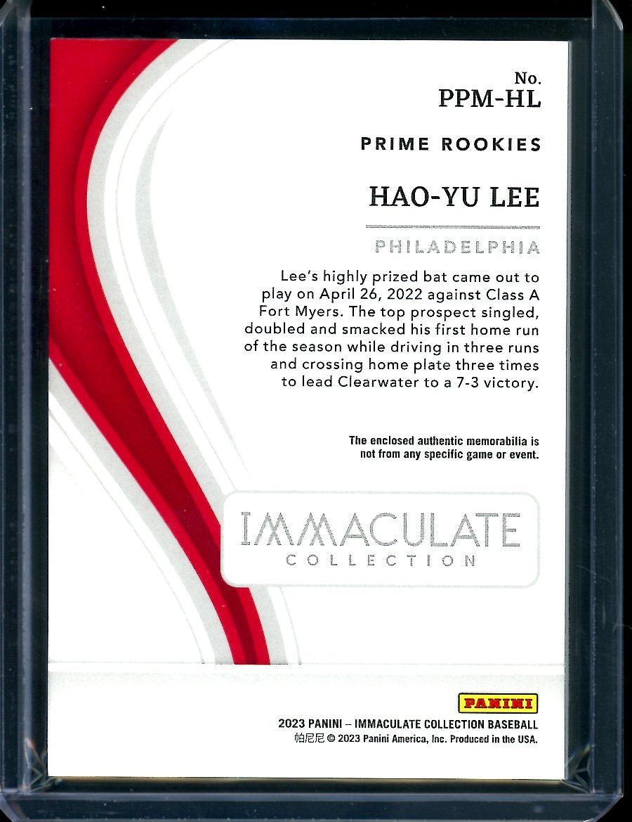 2023 Panini Immaculate Hao - Yu Lee Patch Gold /10 Phillies - Trading Card Market