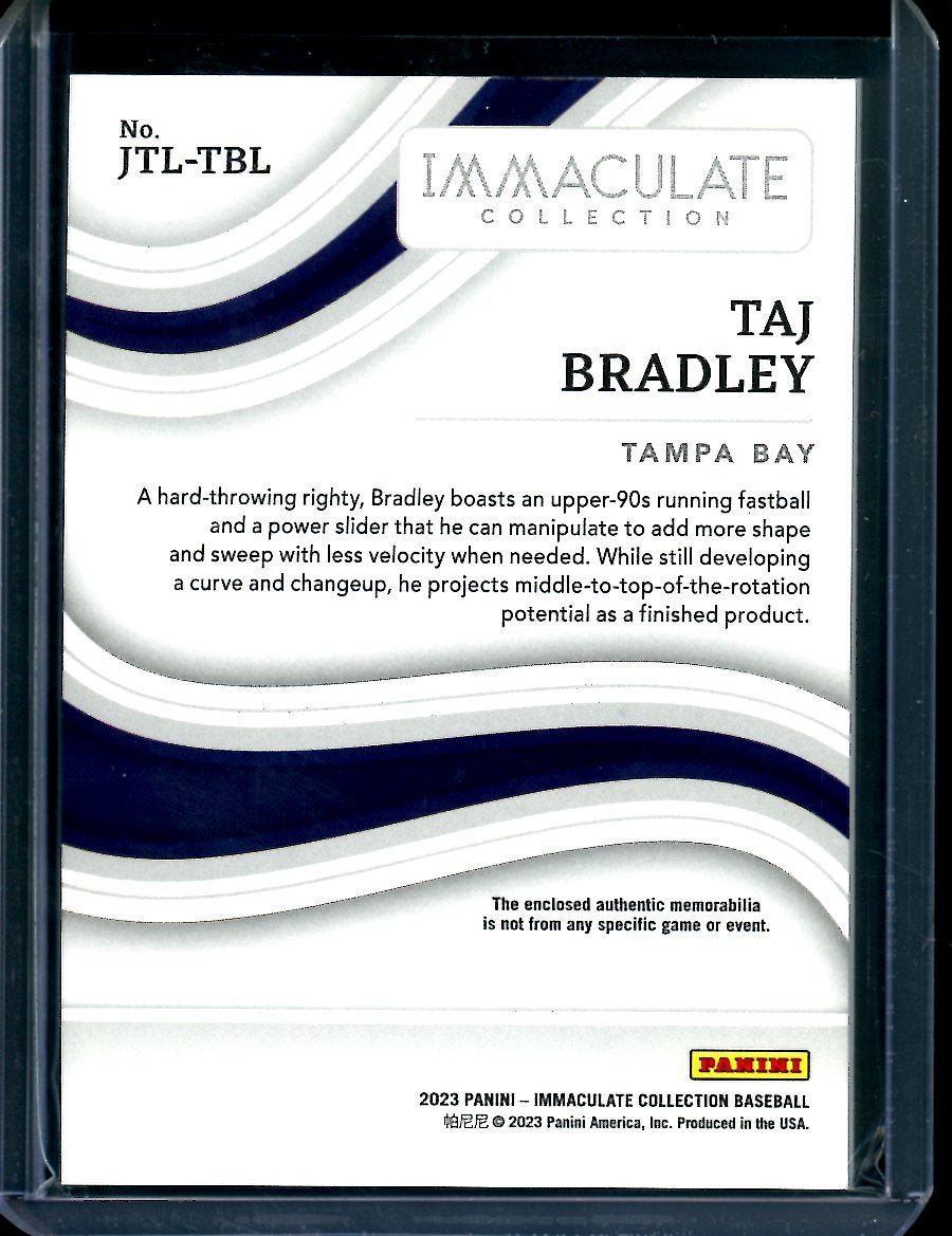 2023 Panini Immaculate Taj Bradley Sleeve Patch /3 Rays - Trading Card Market