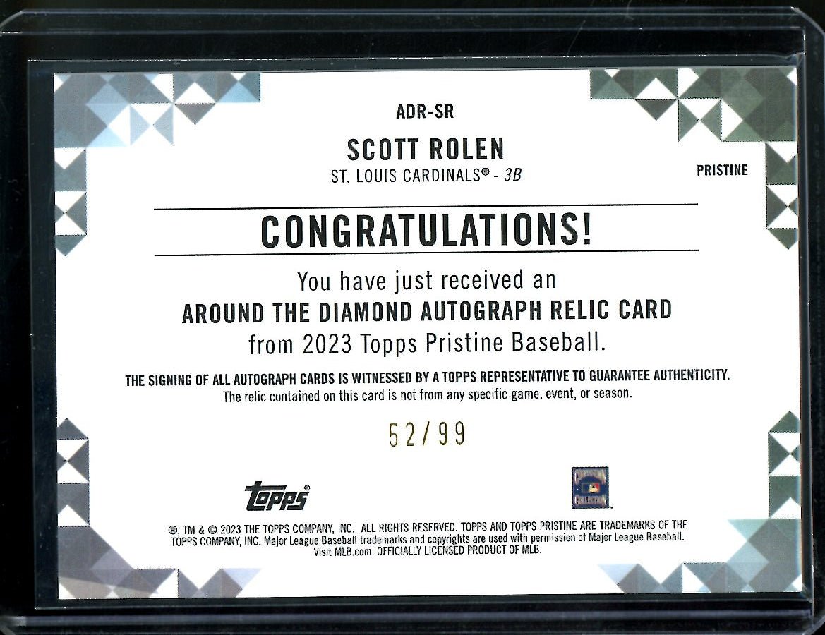 2024 Topps Prestine Scott Rolen Around the Diamond Patch Auto /99 Cardinals - Trading Card Market