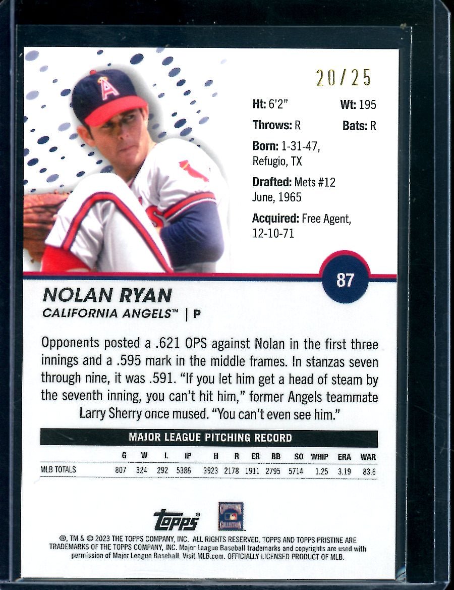 2023 Topps Prestine Nolan Ryan Orange /25 Angels - Trading Card Market