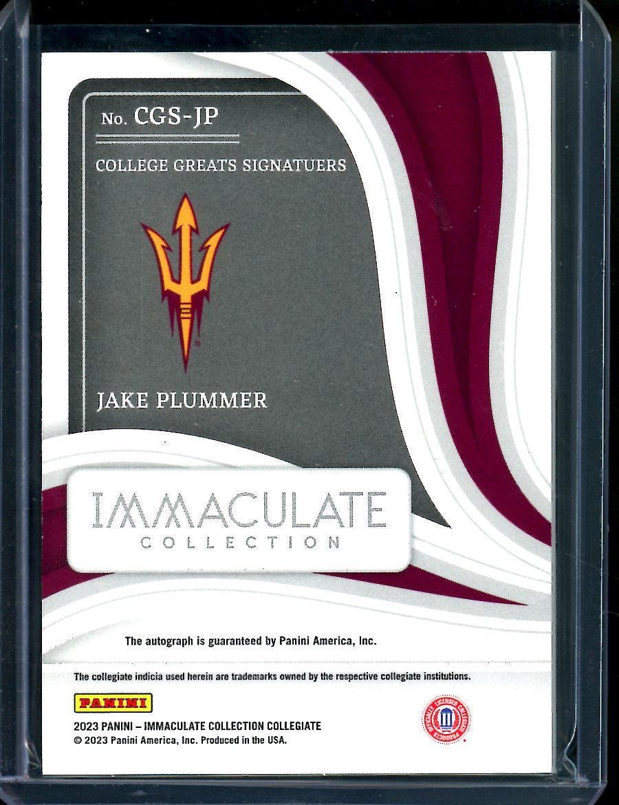 2023 Panini Immaculate Collegiate Jake Plummer Auto Red /49 Arizona State - Trading Card Market