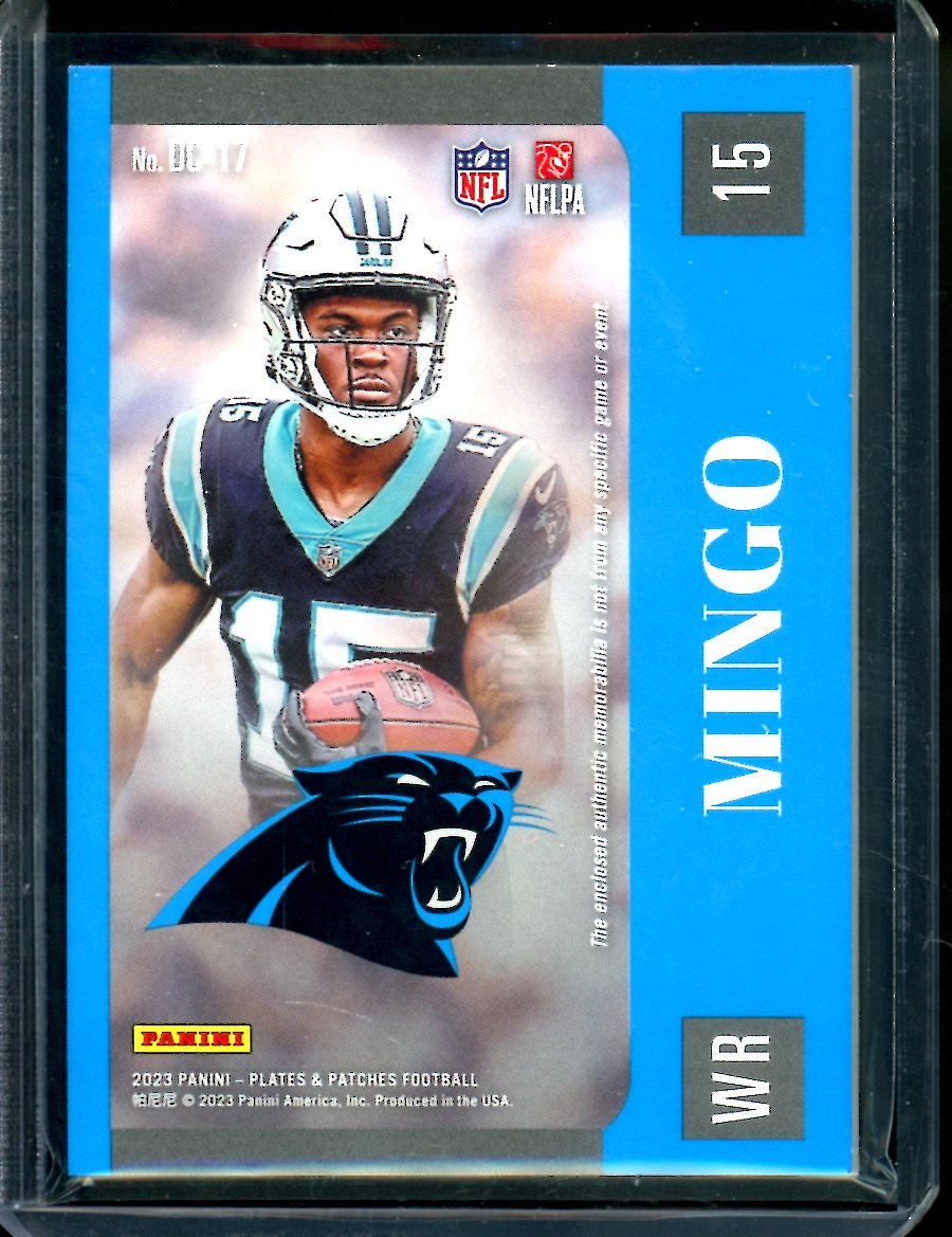 2023 Panini Plates & Patches Jonathan Mingo Rookie Double Coverage Patch /25 Panthers - Trading Card Market
