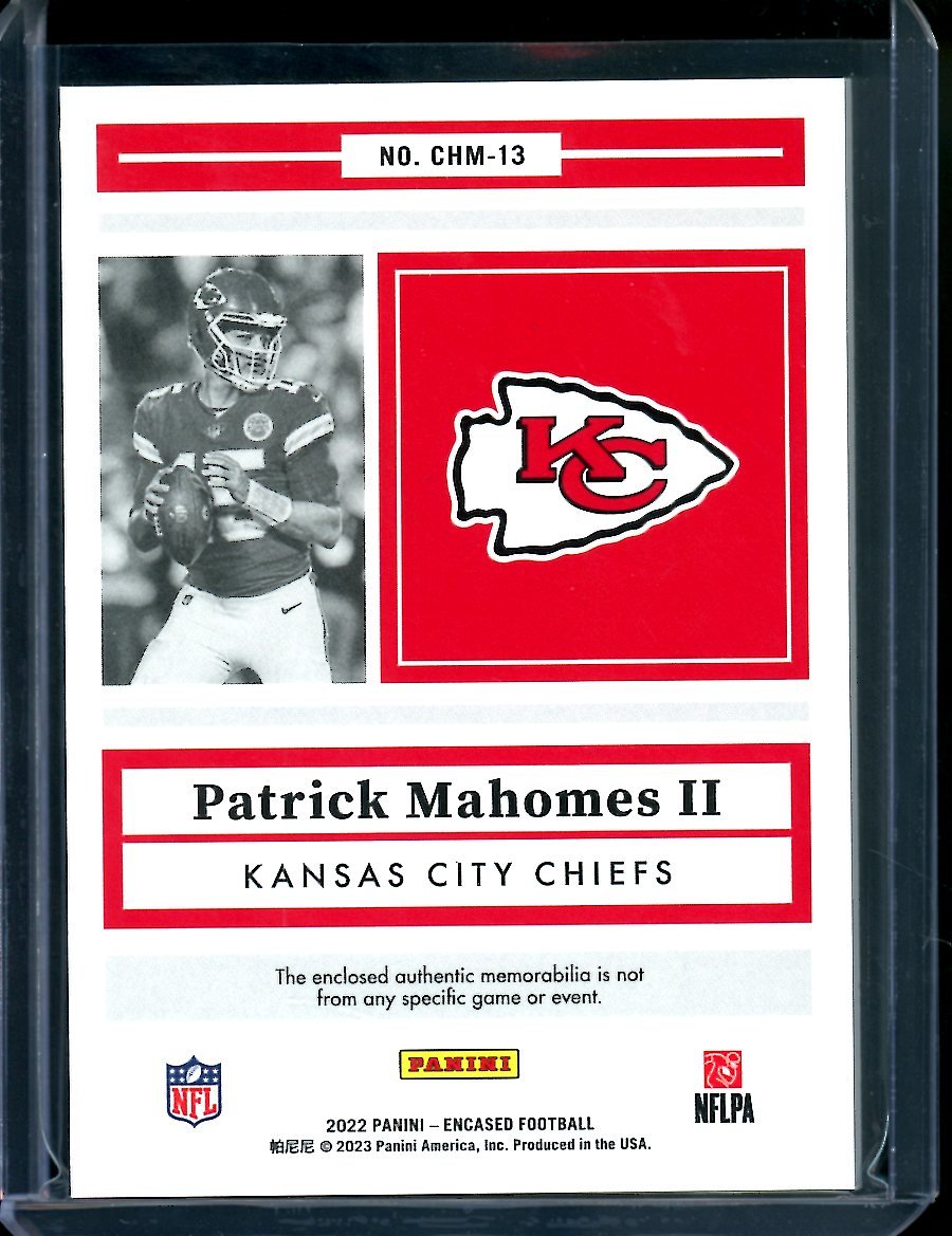 2022 Panini Encased Patrick Mahomes Choice Materials Patch Blue /50 Chiefs - Trading Card Market