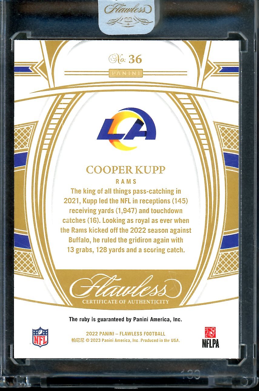 2022 Panini Flawless Cooper Kupp Ruby /20 Rams - Trading Card Market