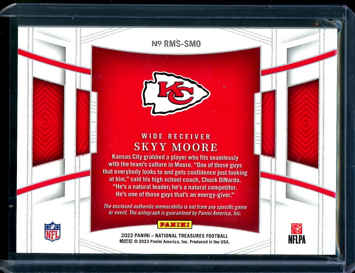2022 Panini National Treasures Skyy Moore Rookie RPA /24 Chiefs - Trading Card Market