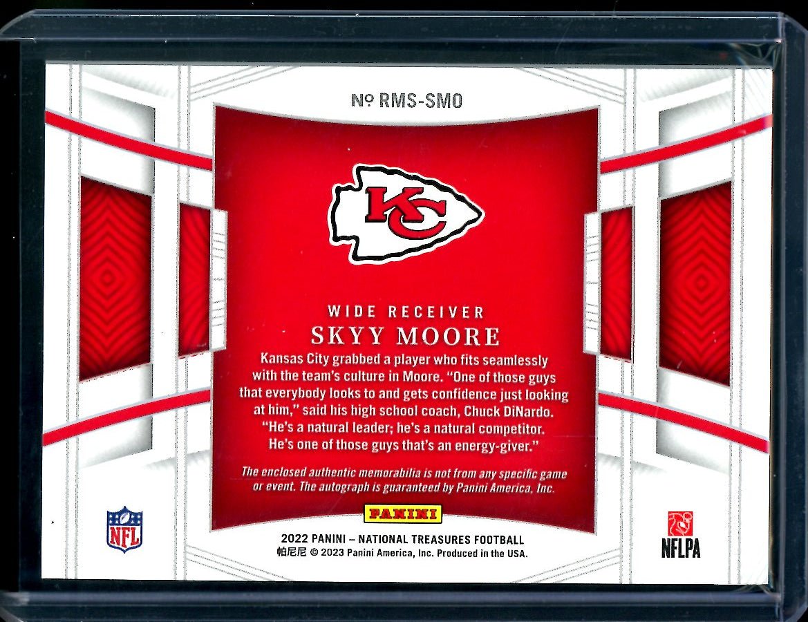 2022 Panini National Treasures Skyy Moore Rookie Auto RPA /24 Chiefs - Trading Card Market