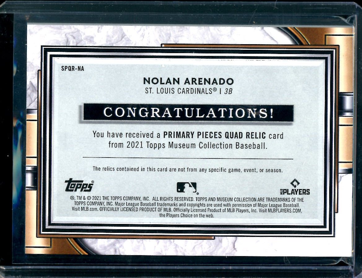 2021 Topps Museum Nolan Arenado Primary Pieces Patch Cardinals - Trading Card Market