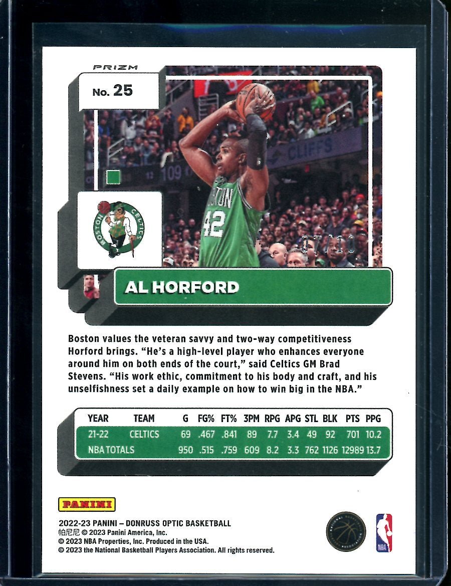 2022 - 23 Panini Donruss Optic Al Horford Gold /10 Celtics - Trading Card Market