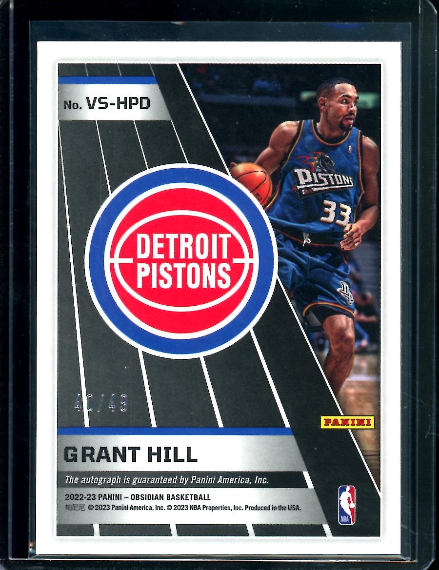 2022 - 23 Panini Obsidian Grant Hill Volcanic Auto /49 Pistons - Trading Card Market