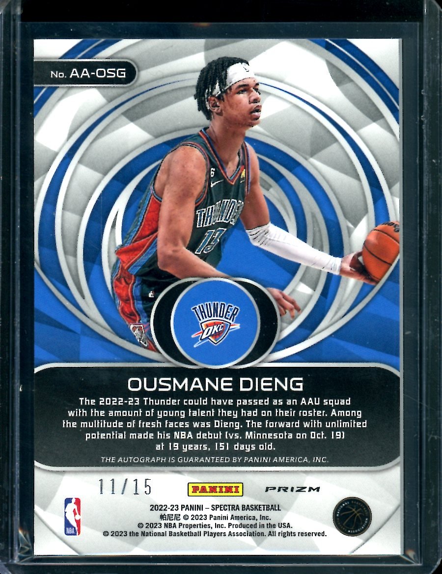 2022 - 23 Panini Spectra Ousmane Dieng Rookie Aspiring Auto /15 - Trading Card Market